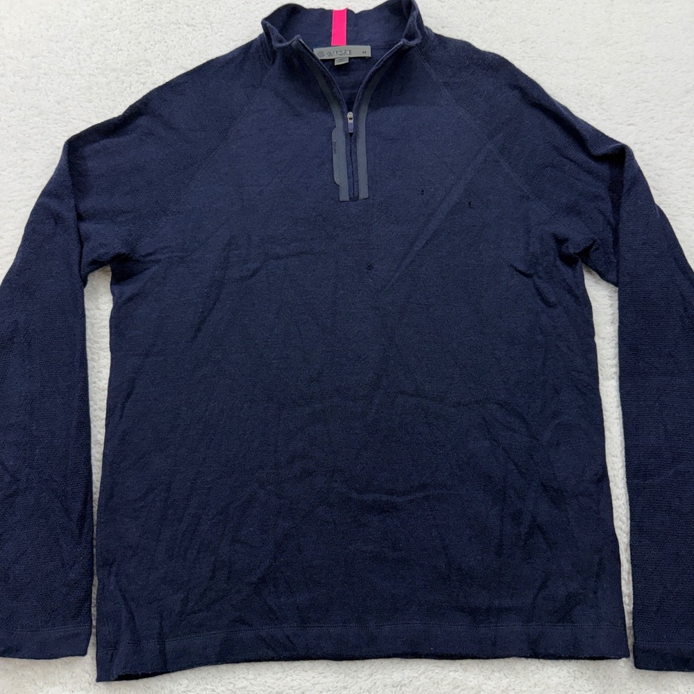 G/FORE Mens Quarter Zip Pullover Sweater Knit Golf Casual Blue Medium